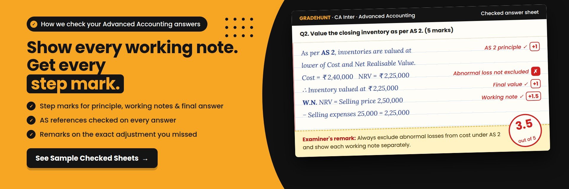 CA Inter Advanced Accounting checked answer sheet – desktop banner
