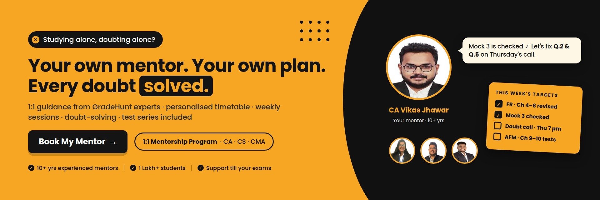 1:1 Mentorship Program (CA, CS, CMA) – desktop banner