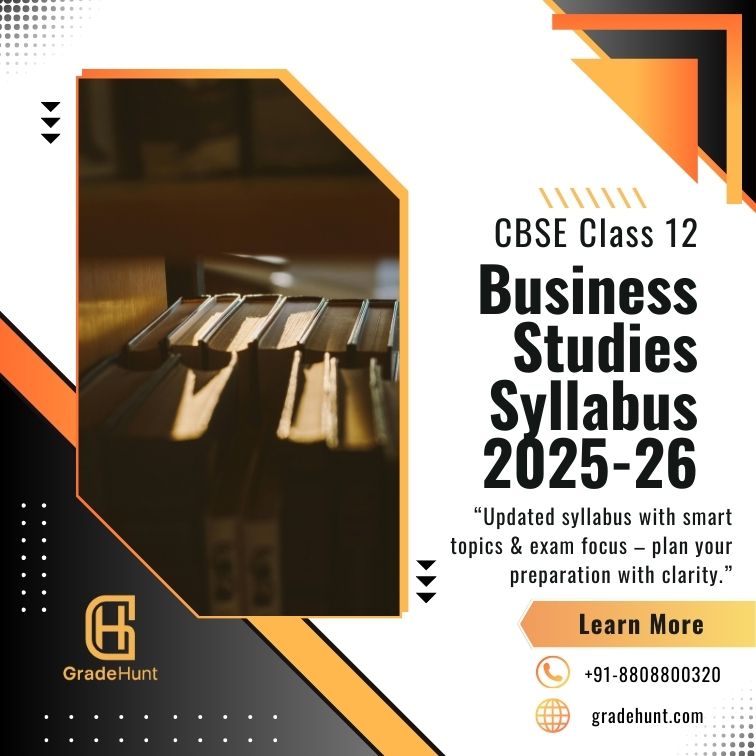 CBSE Class 12 Business Studies Syllabus 2025-26