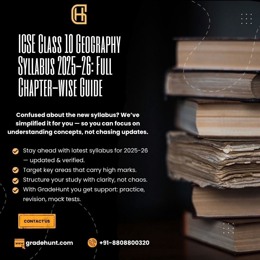 ICSE Class 10 Geography Syllabus 2025-26: Full Chapter-wise Guide