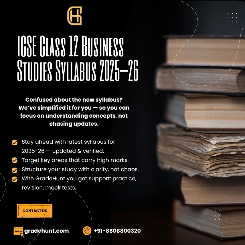 ISC Class 12 Business Studies Syllabus 2025–26