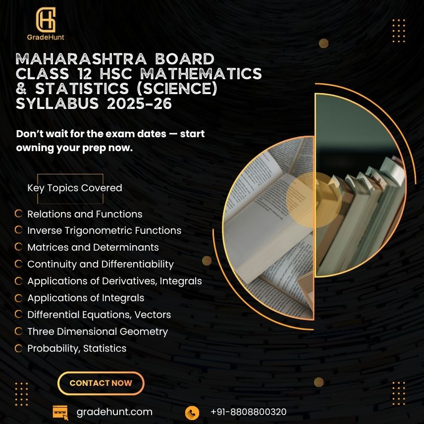 Maharashtra Board Class 12 HSC Mathematics & Statistics (Science) Syllabus 2025–26
