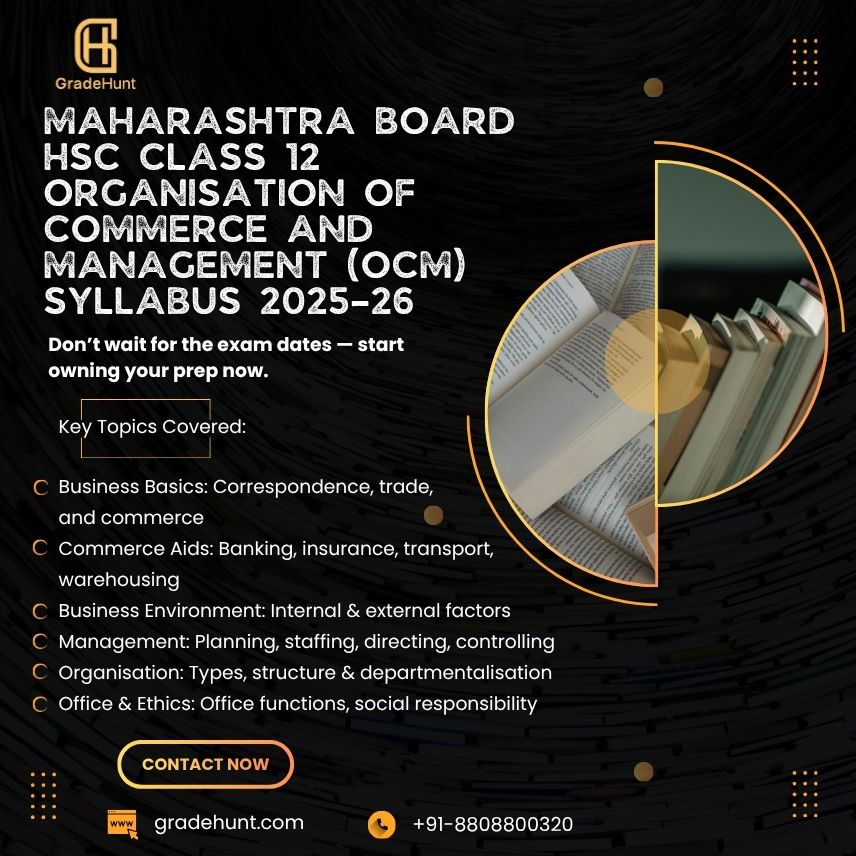 Maharashtra Board HSC Class 12 Organisation of Commerce and Management (OCM) Syllabus 2025–26