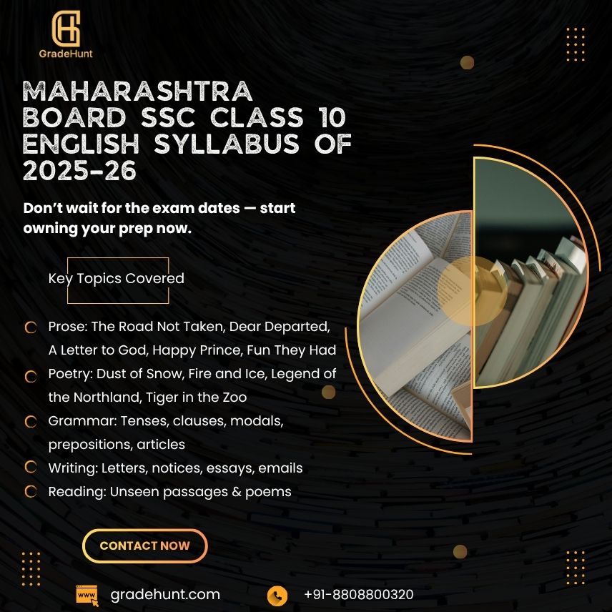 Maharashtra Board SSC Class 10 English Syllabus of 2025–26