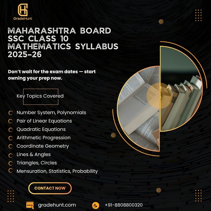 Maharashtra Board SSC Class 10 Mathematics Syllabus 2025–26