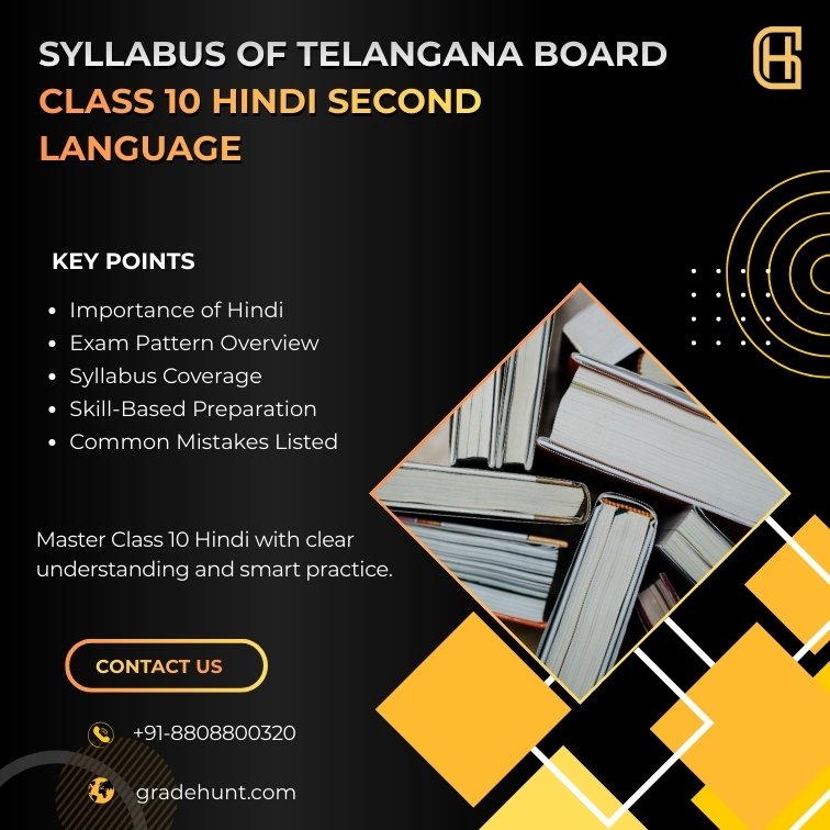 Syllabus of Telangana Board, Class 10, Hindi Second Language